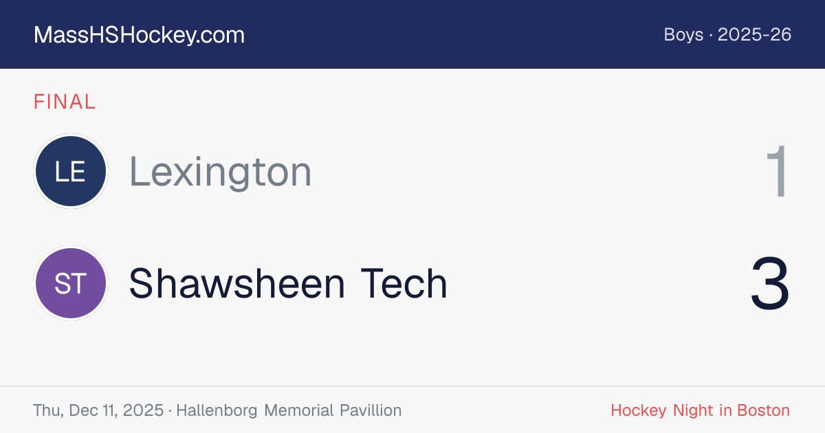 Lexington at Shawsheen Tech score card