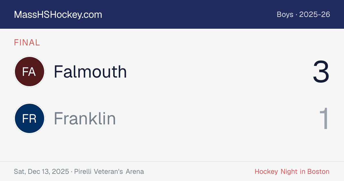 Falmouth at Franklin score card