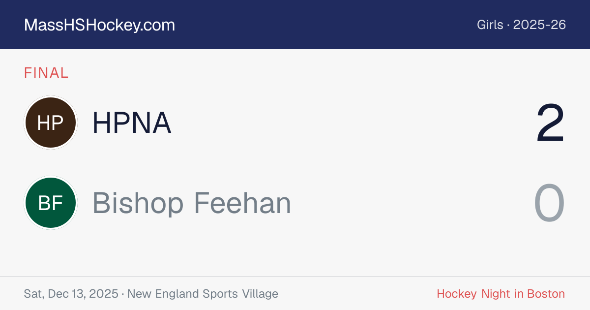 HPNA at Bishop Feehan score card