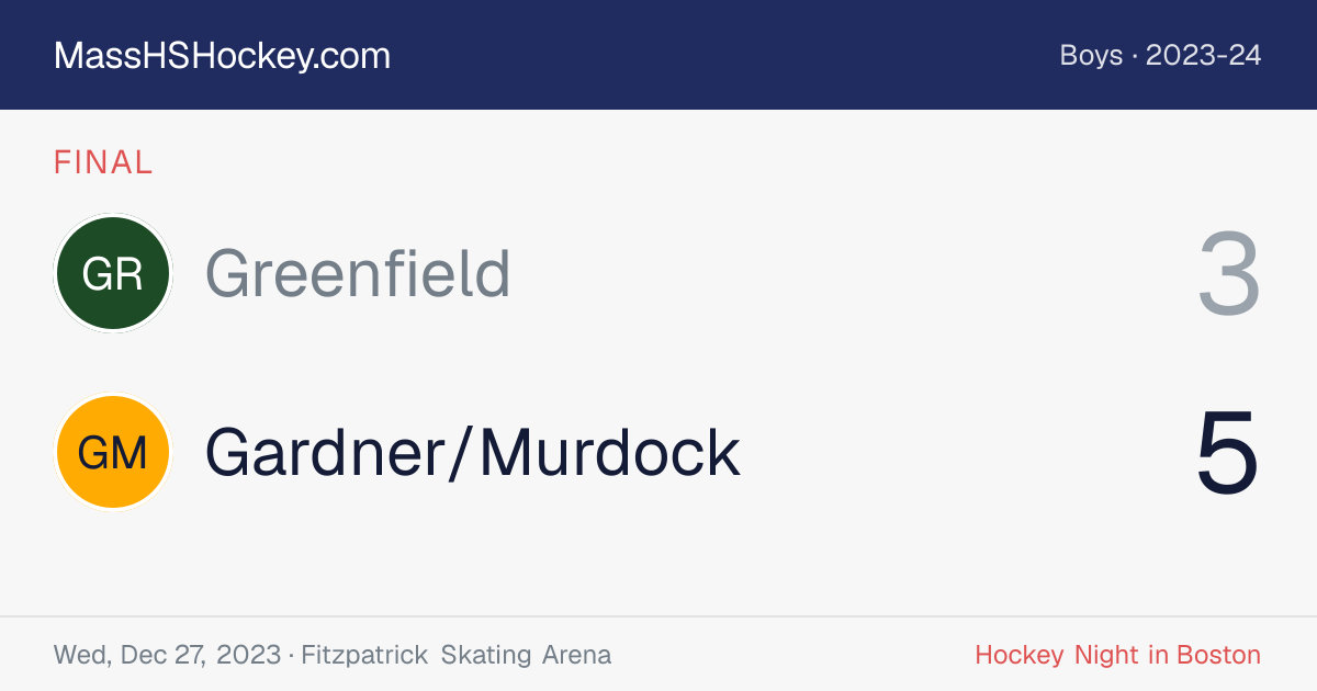 Greenfield at Gardner/Murdock score card