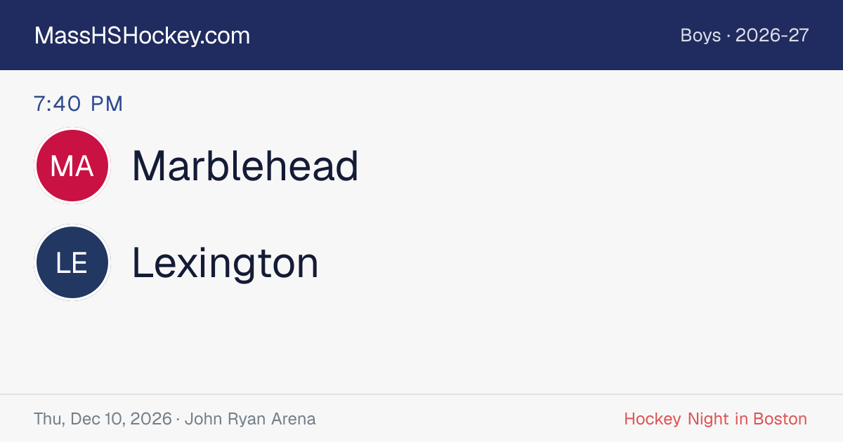 Marblehead at Lexington score card