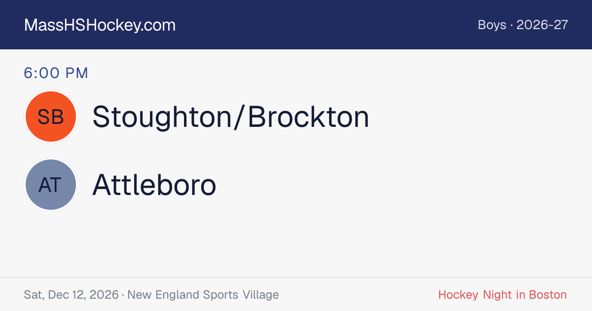Stoughton/Brockton at Attleboro score card