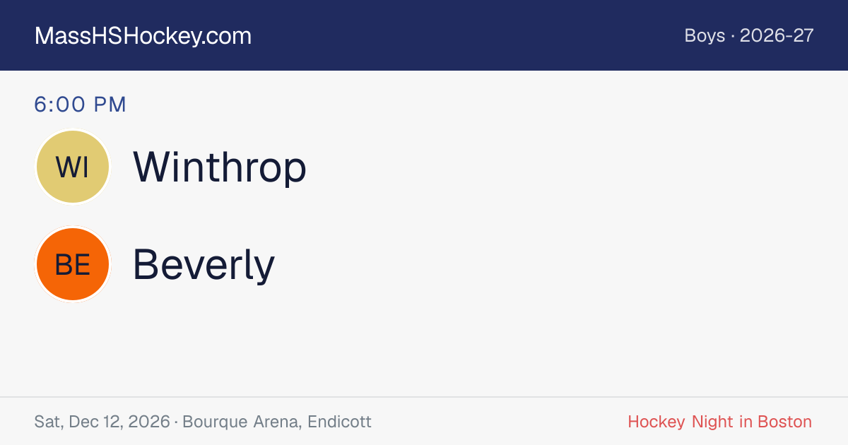 Winthrop at Beverly score card