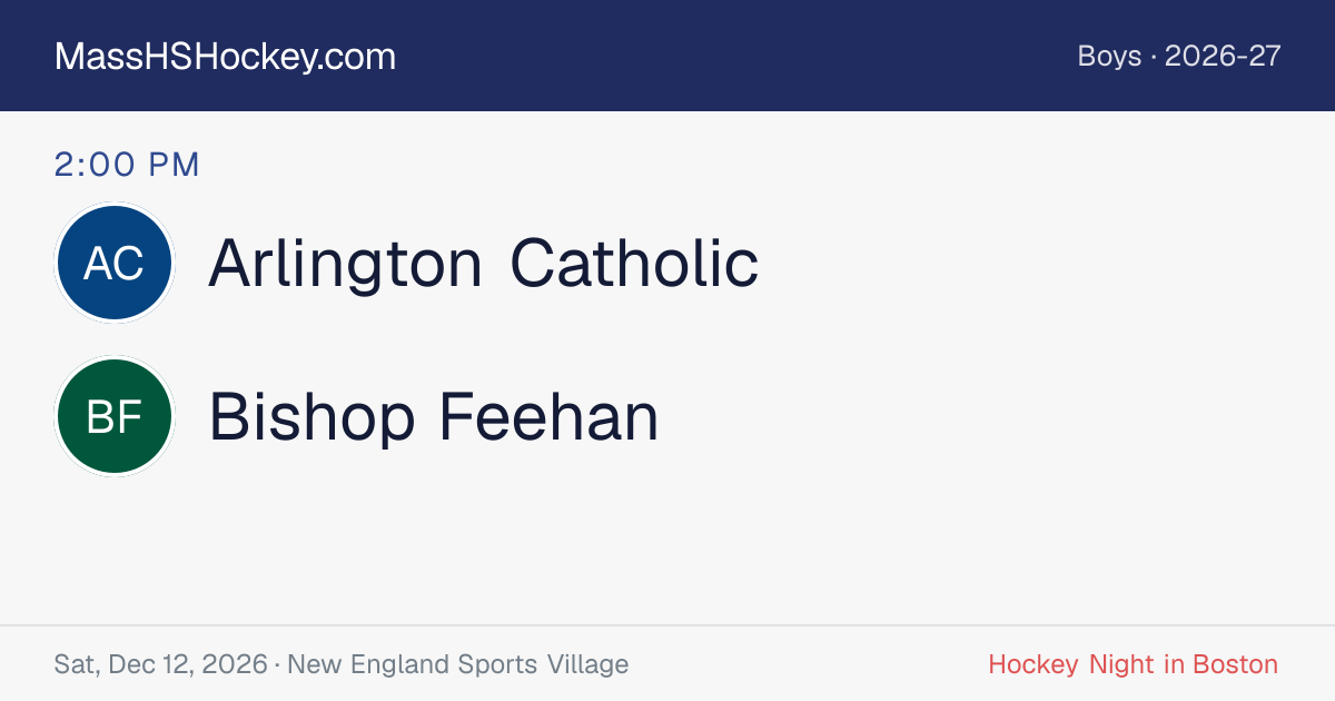Arlington Catholic at Bishop Feehan score card