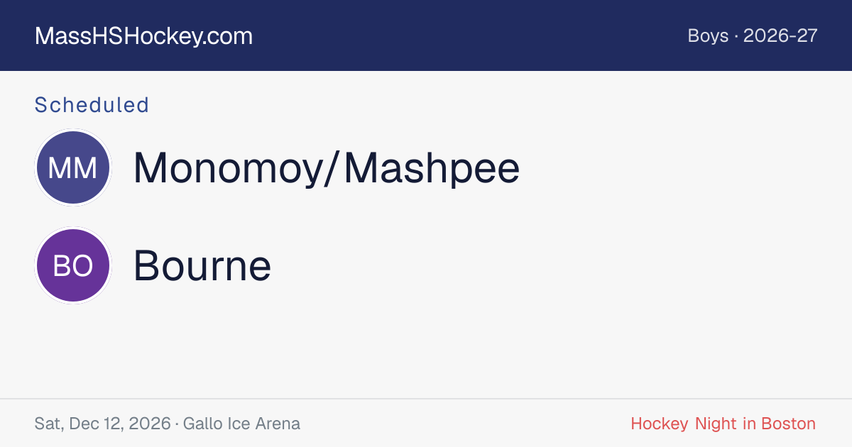 Monomoy/Mashpee at Bourne score card