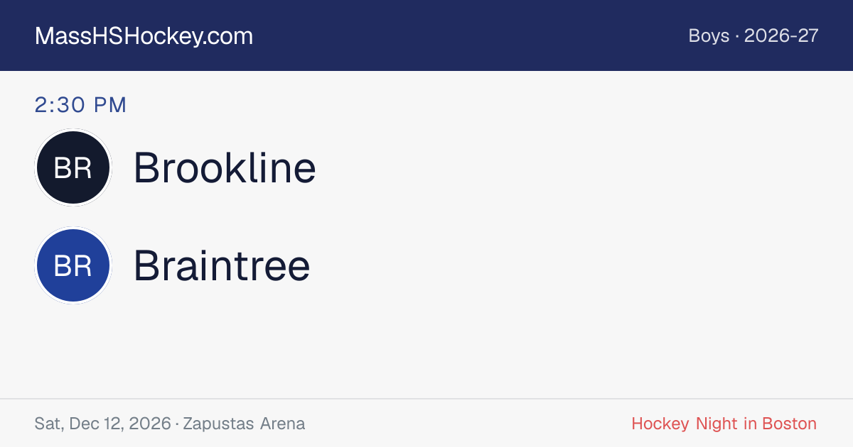 Brookline at Braintree score card