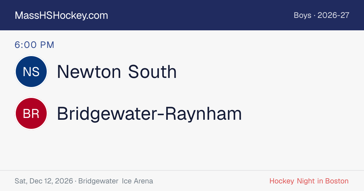 Newton South at Bridgewater-Raynham score card