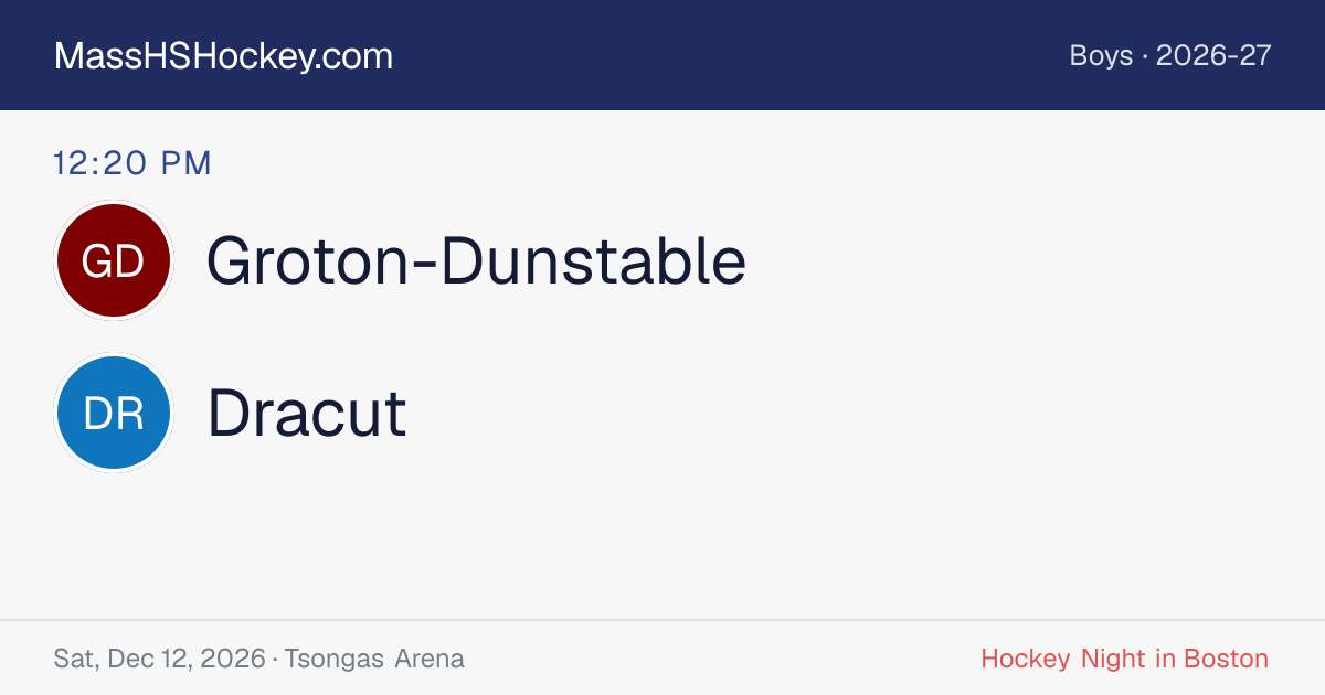 Groton-Dunstable at Dracut score card