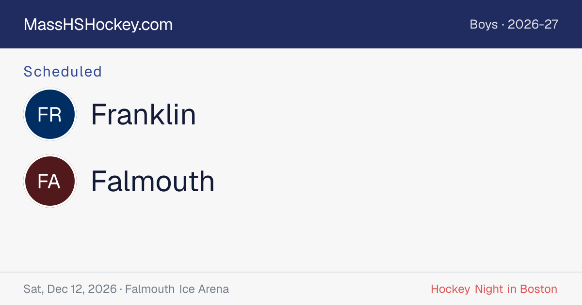 Franklin at Falmouth score card