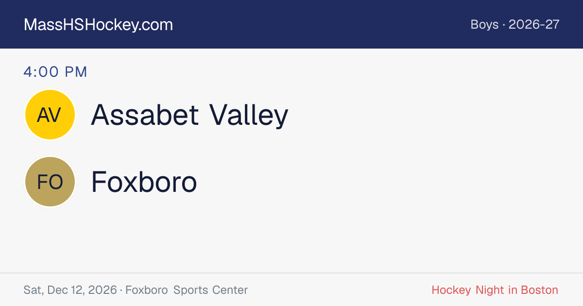 Assabet Valley at Foxboro score card