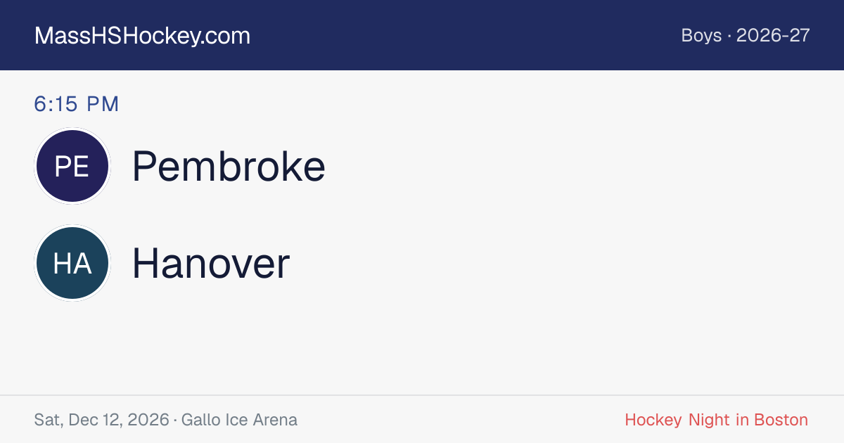 Pembroke at Hanover score card