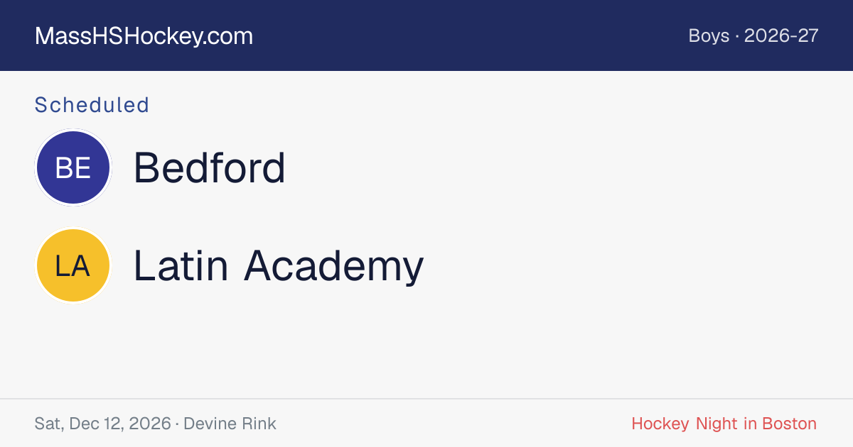 Bedford at Latin Academy score card