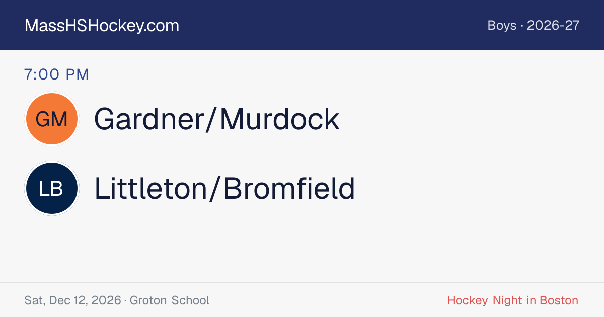 Gardner/Murdock at Littleton/Bromfield score card