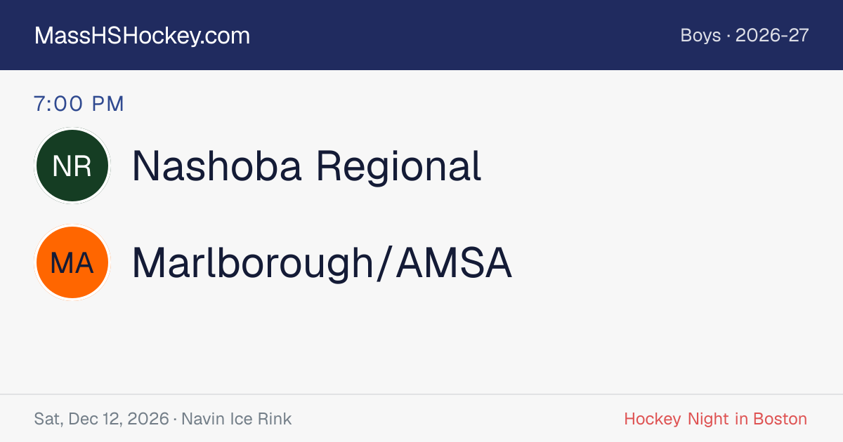 Nashoba Regional at Marlborough/AMSA score card