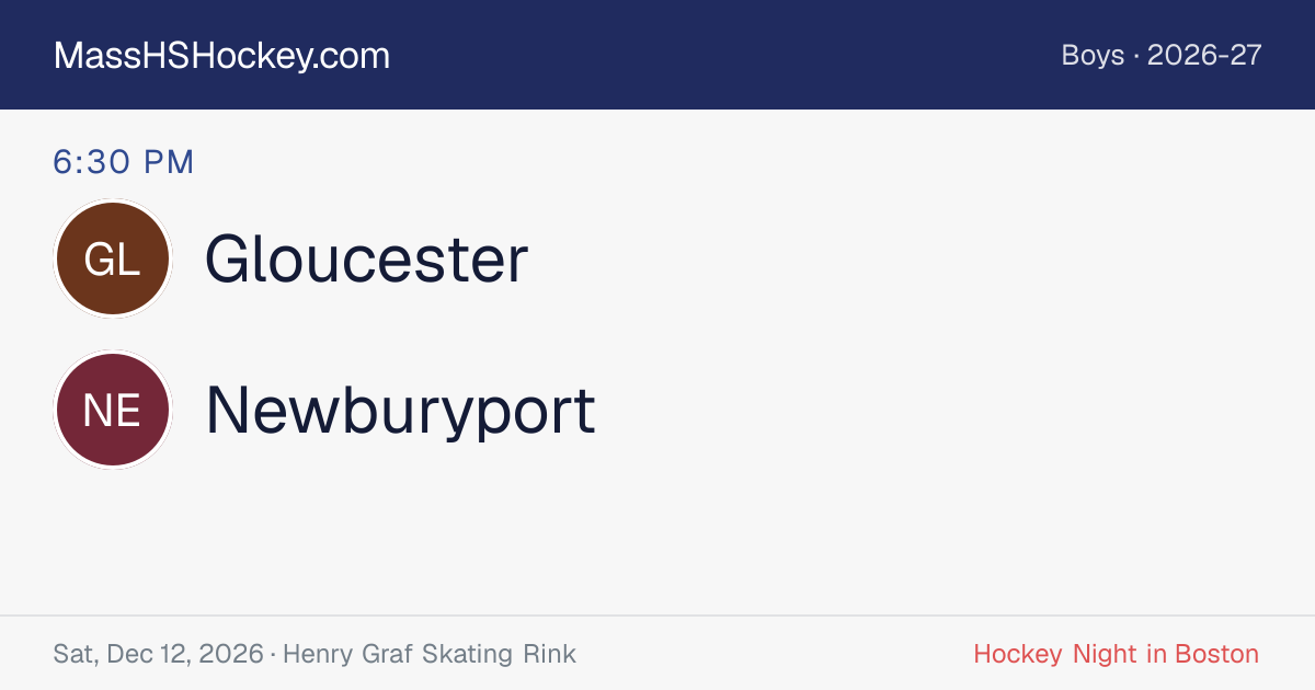 Gloucester at Newburyport score card