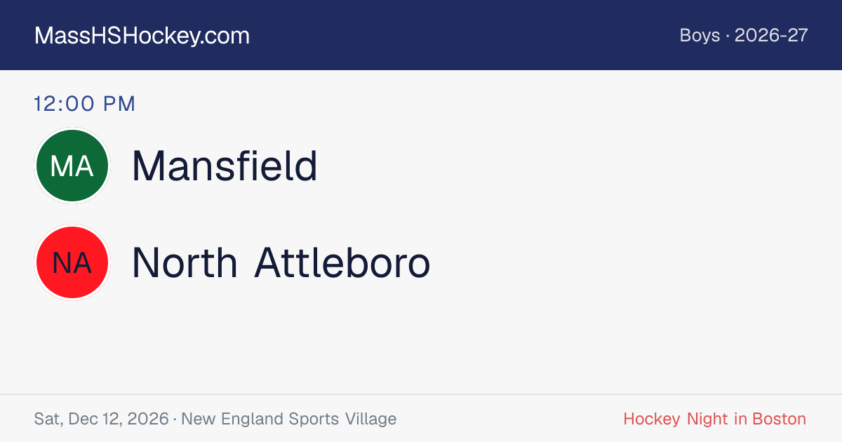 Mansfield at North Attleboro score card