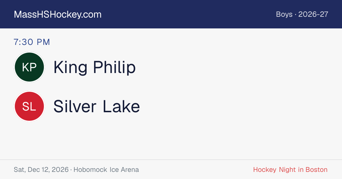 King Philip at Silver Lake score card