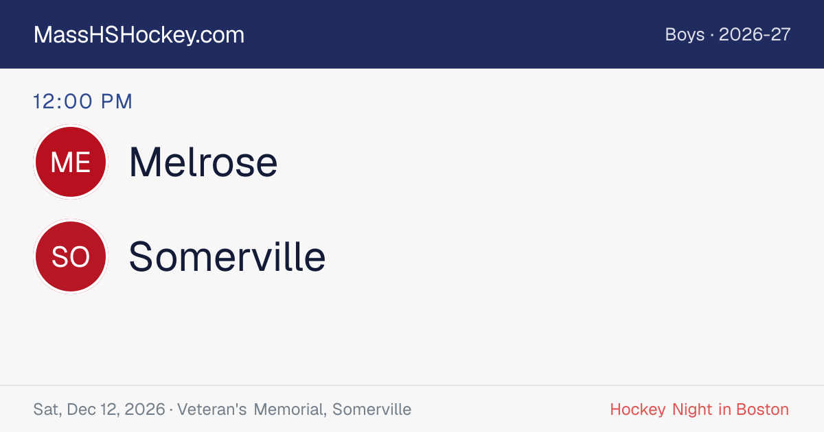Melrose at Somerville score card