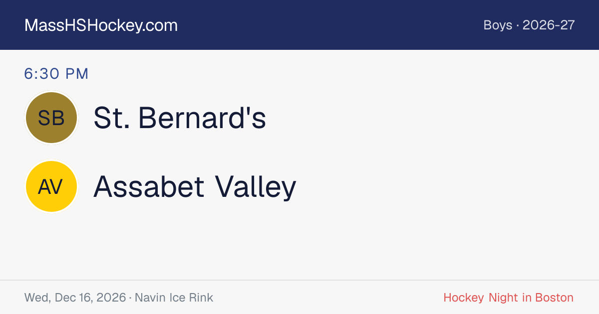 St. Bernard's at Assabet Valley score card