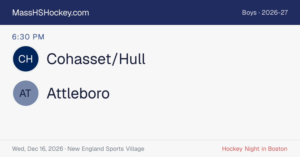 Cohasset/Hull at Attleboro score card