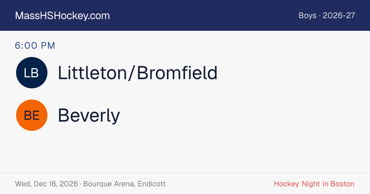 Littleton/Bromfield at Beverly score card