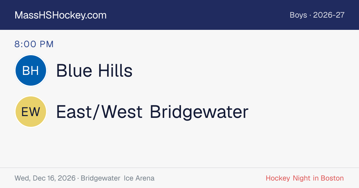 Blue Hills at East/West Bridgewater score card