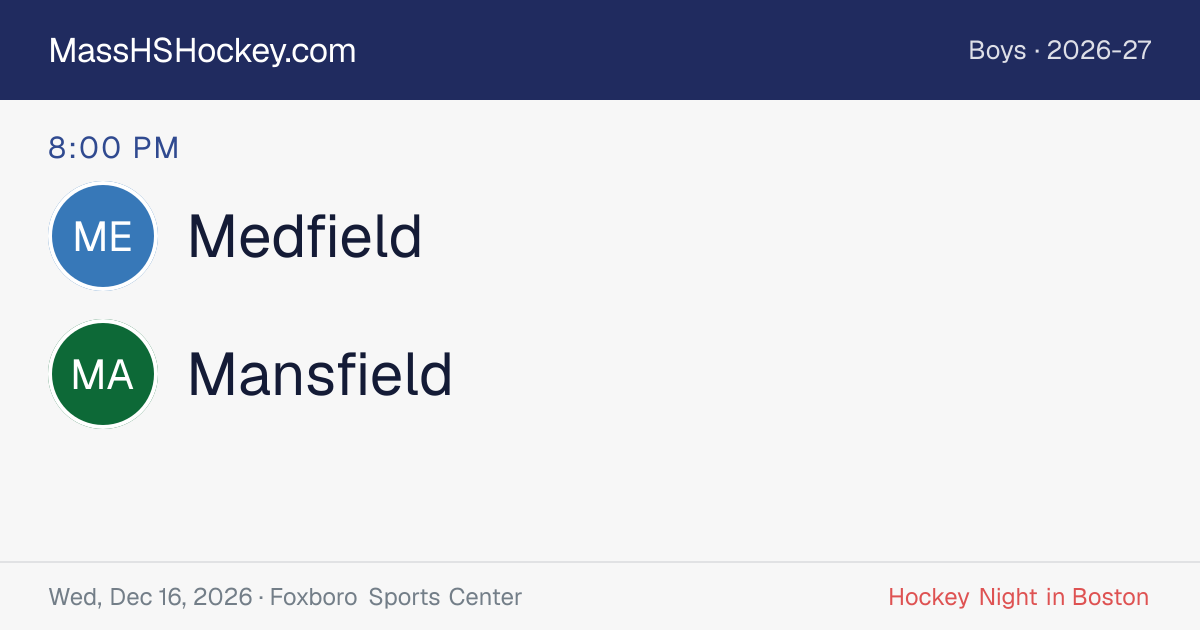 Medfield at Mansfield score card