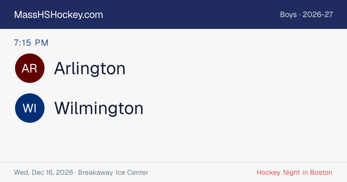 Arlington at Wilmington score card