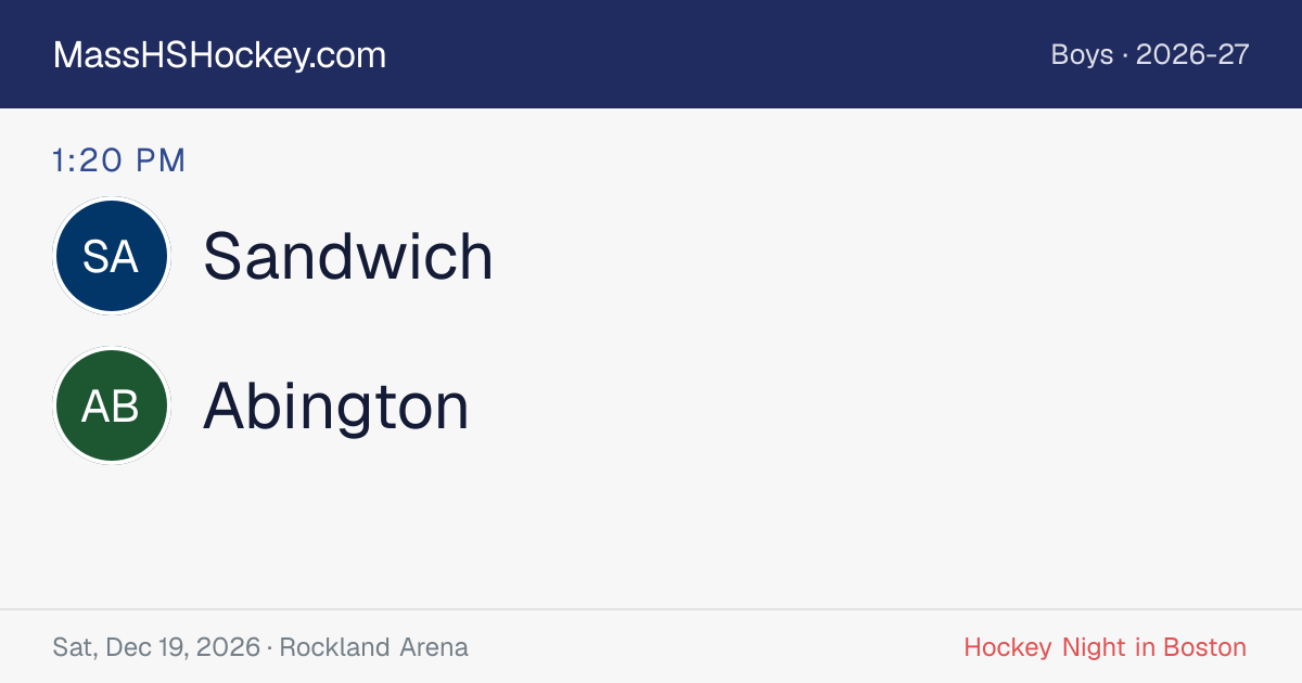 Sandwich at Abington score card