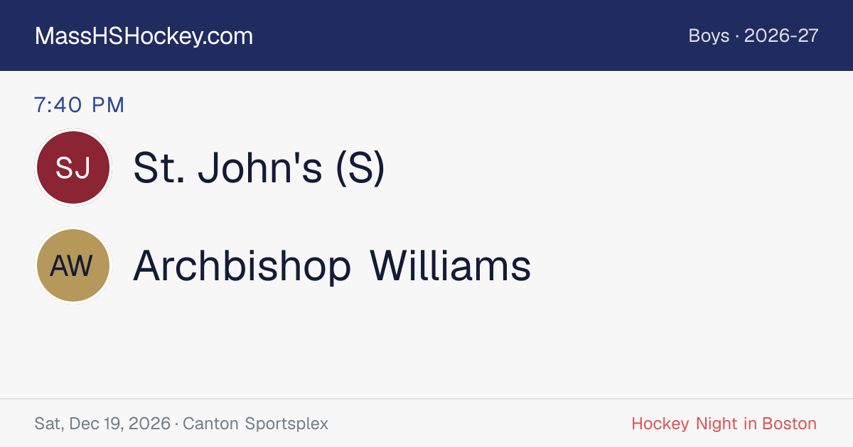 St. John's (S) at Archbishop Williams score card