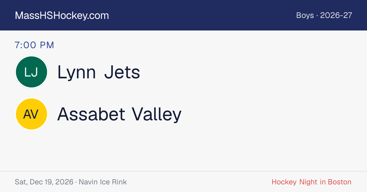 Lynn Jets at Assabet Valley score card