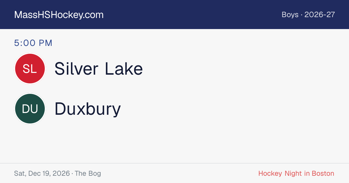 Silver Lake at Duxbury score card