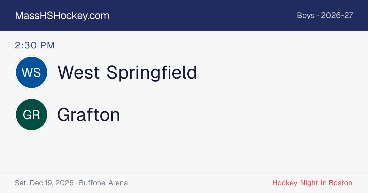 West Springfield at Grafton score card