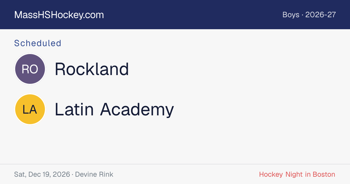 Rockland at Latin Academy score card