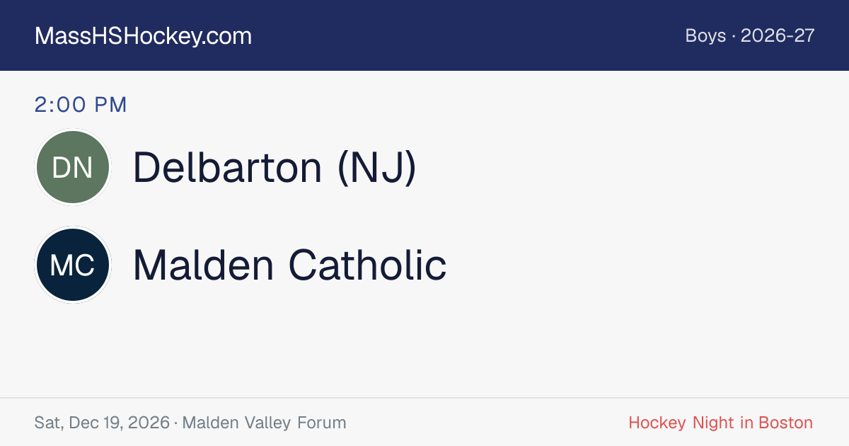 Delbarton (NJ) at Malden Catholic score card