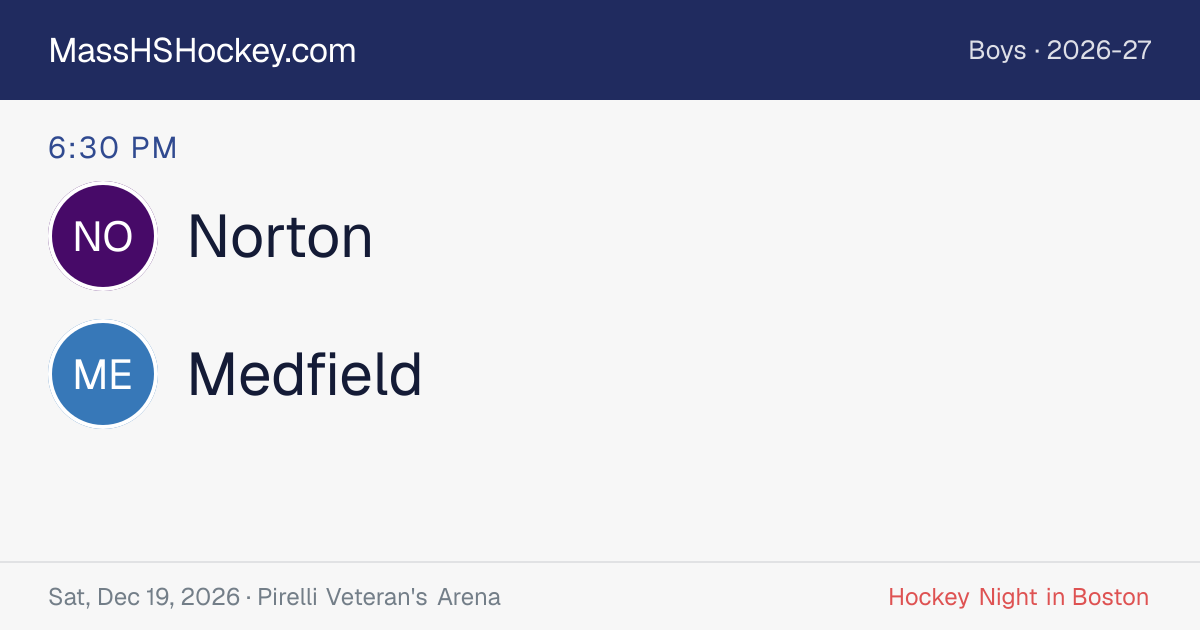 Norton at Medfield score card