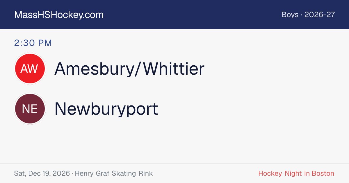 Amesbury/Whittier at Newburyport score card