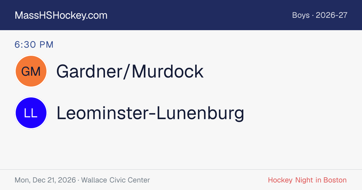 Gardner/Murdock at Leominster-Lunenburg score card