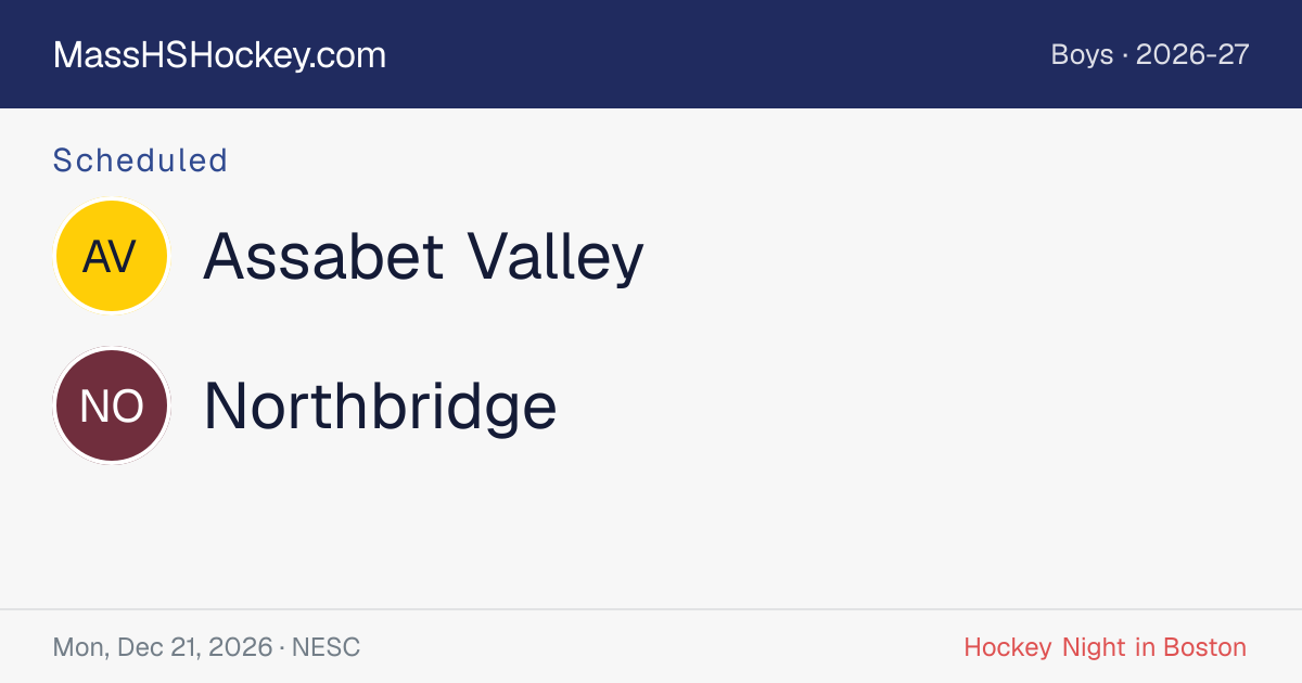 Assabet Valley at Northbridge score card