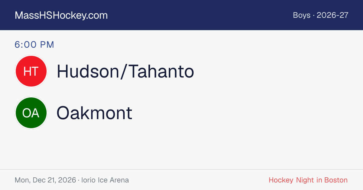 Hudson/Tahanto at Oakmont score card