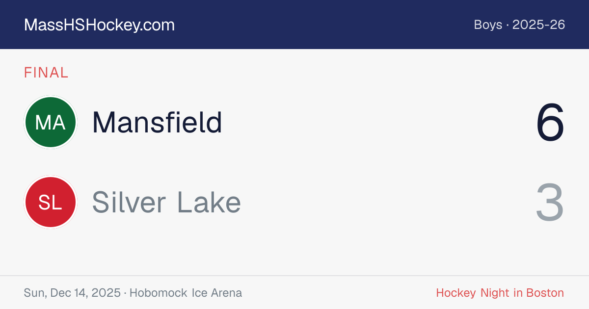 Mansfield at Silver Lake score card