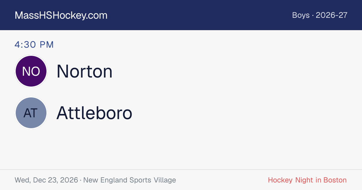 Norton at Attleboro score card