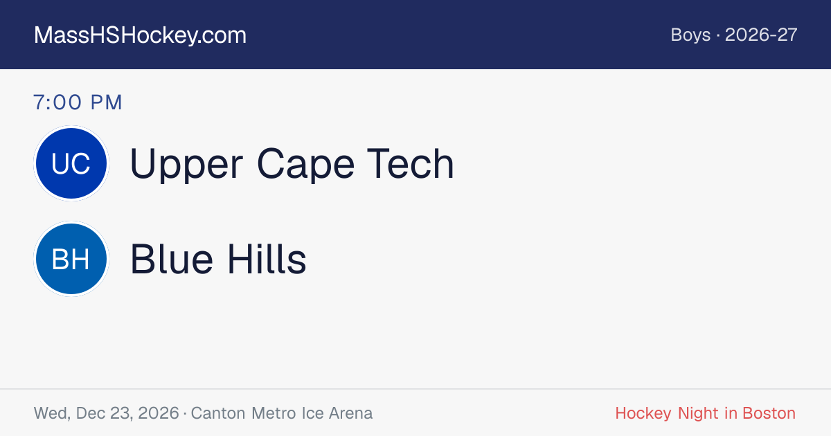 Upper Cape Tech at Blue Hills score card