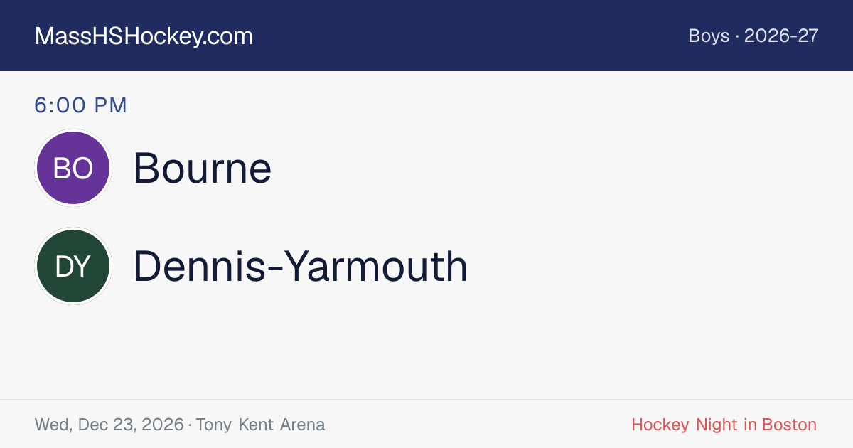 Bourne at Dennis-Yarmouth score card