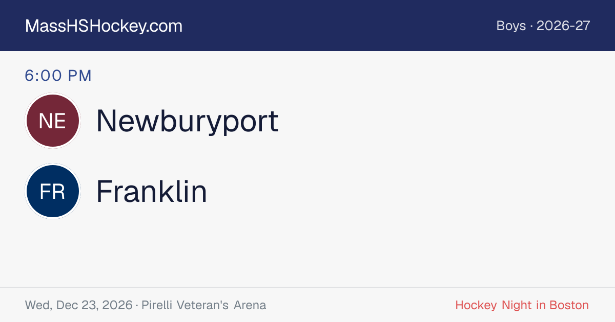 Newburyport at Franklin score card