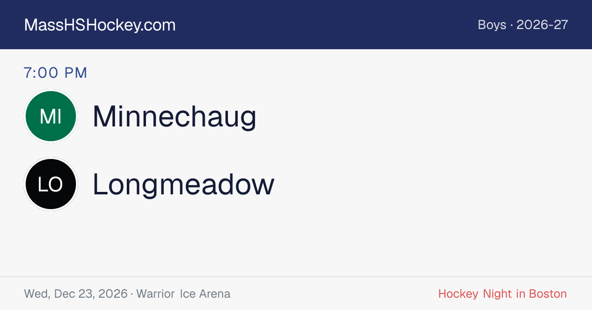 Minnechaug at Longmeadow score card