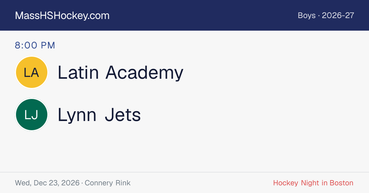 Latin Academy at Lynn Jets score card