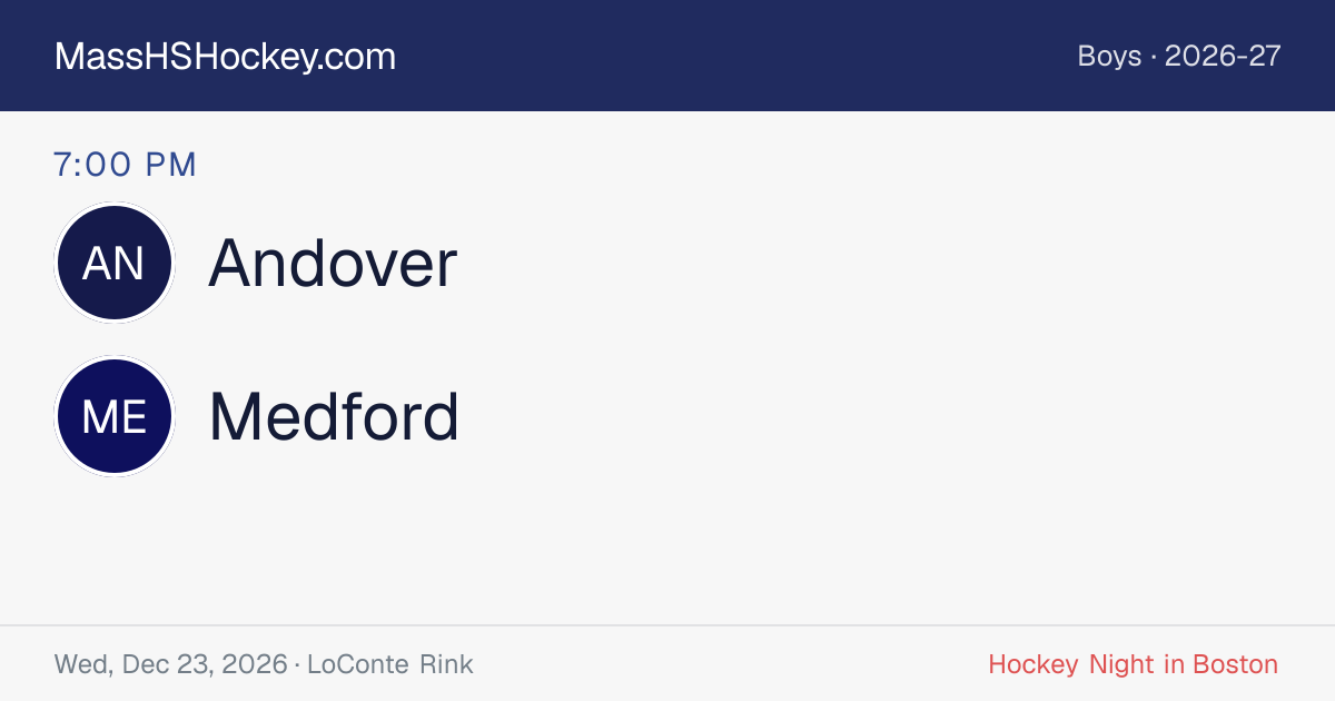 Andover at Medford score card