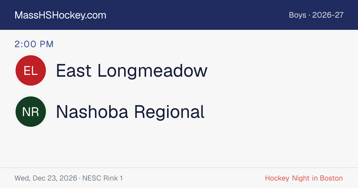 East Longmeadow at Nashoba Regional score card