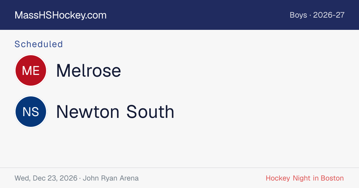 Melrose at Newton South score card